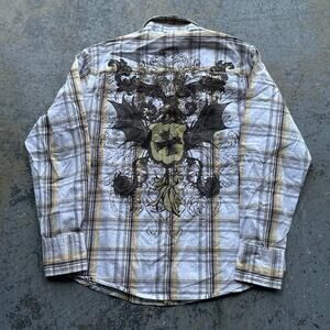 Y2K 2000’s Machine Plaid Grunge Style Button Up